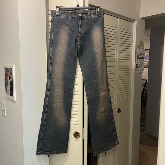 Luly K Stretch Low-Rise Bootcut Jean, Size 4 Tall with Criss-Cross Lacing - Picture 7 of 7